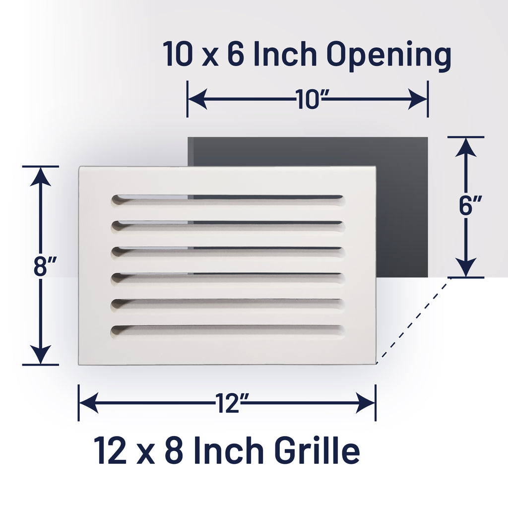 Svalzke 10 x 6" Cold Air Returns | Case Pack of 24 Vents | 3/4 x 12 x 8" Grills for Floor Level