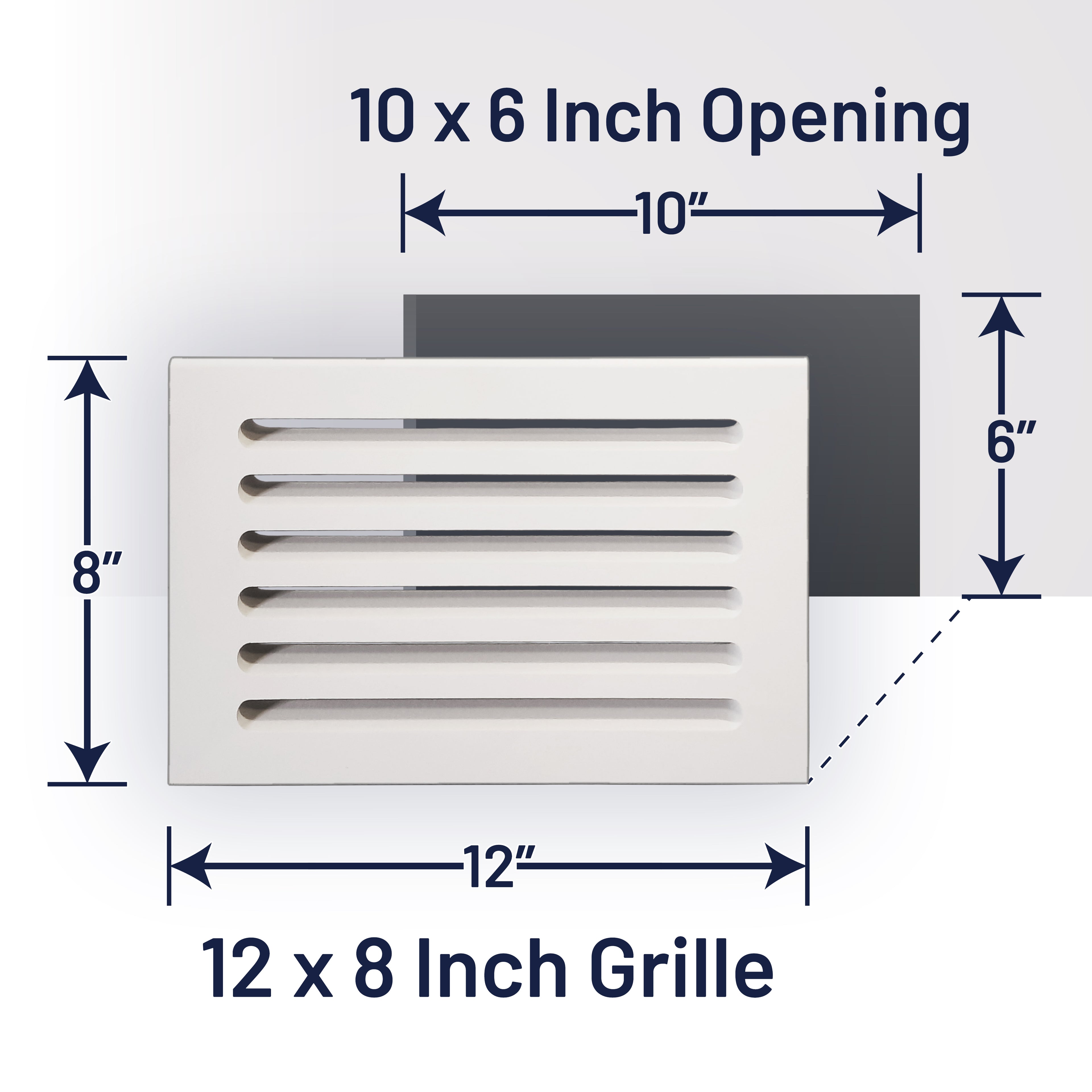 Svalzke 10 x 6" Cold Air Return | Install Kit | 3/4 x 12 x 8" Grill for Floor Level