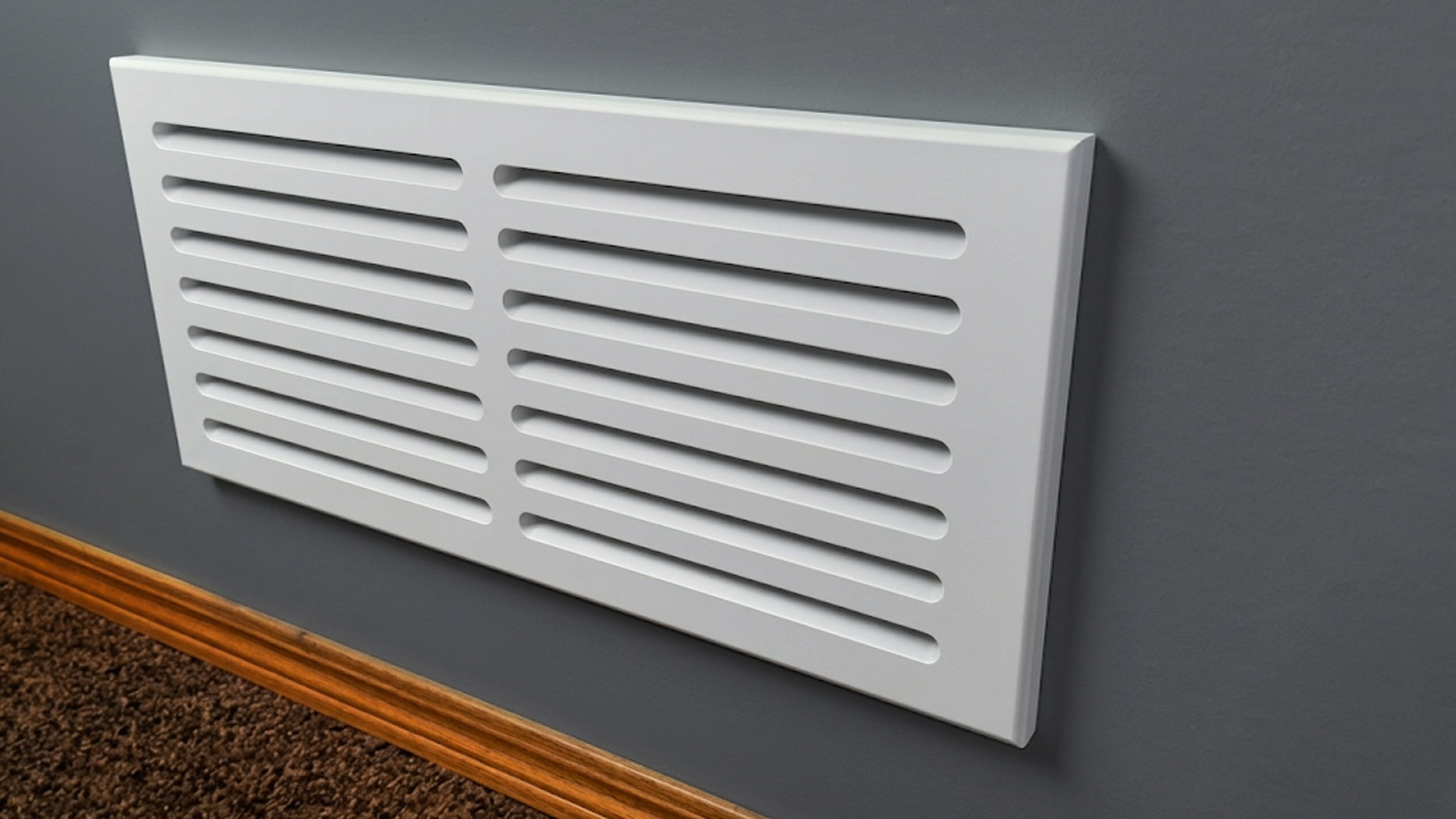 Svalzke 20 x 8" Cold Air Return | Install Kit | 3/4 x 22 x 10" Grill for Mid Wall