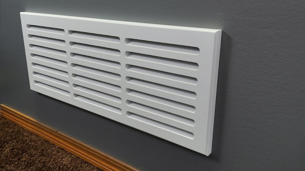 Svalzke 24 x 8" Cold Air Return | Install Kit | 3/4 x 26 x 10" Grill for Mid Wall
