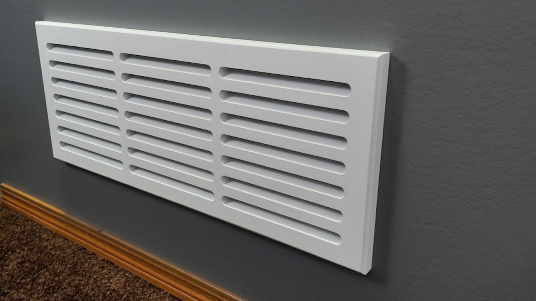 Svalzke 24 x 8" Cold Air Return | Install Kit | 3/4 x 26 x 10" Grill for Mid Wall