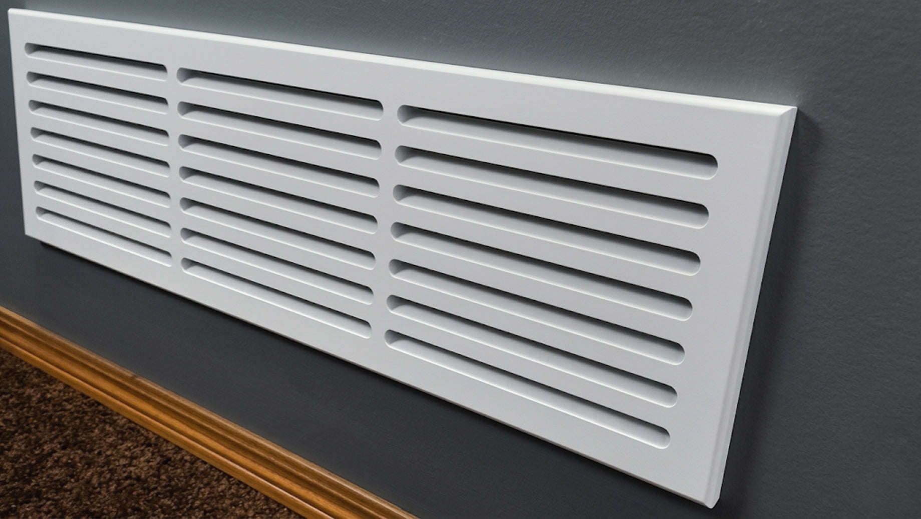 Svalzke 30 x 8" Cold Air Return | Install Kit |  3/4 x 32 x 10" Grill for Mid Wall